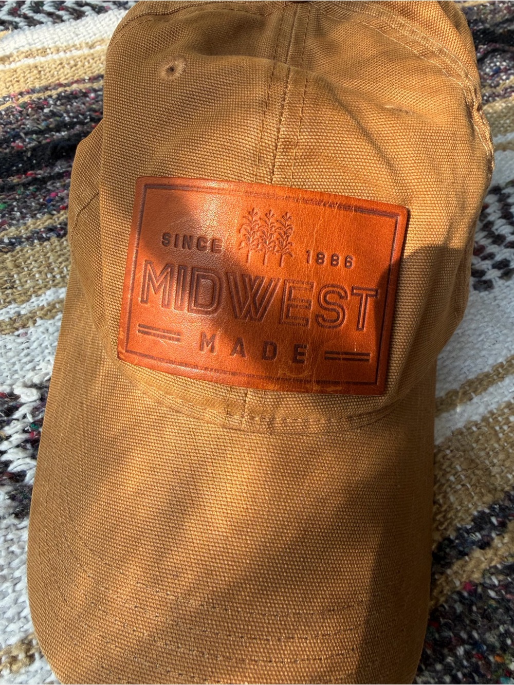 Carhartt Tan Canvas Cap with Leather Patch - Picture 2 of 5